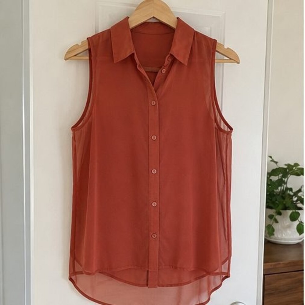 Rust Ruffle Blouse
